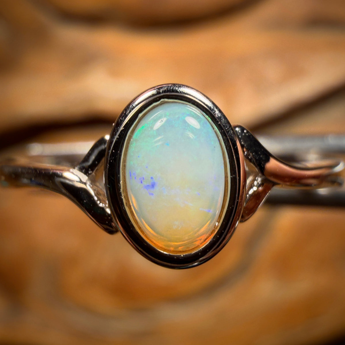 Sterling Silver - South Australian Crystal Opal Ring