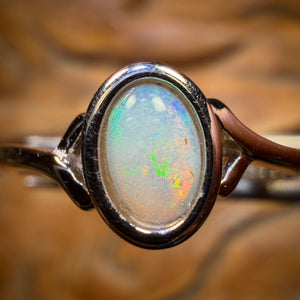 Sterling Silver - South Australian Crystal Opal Ring