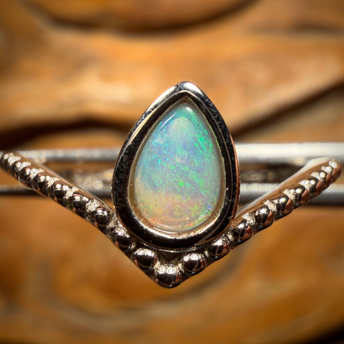 Sterling Silver - South Australian Crystal Opal Ring
