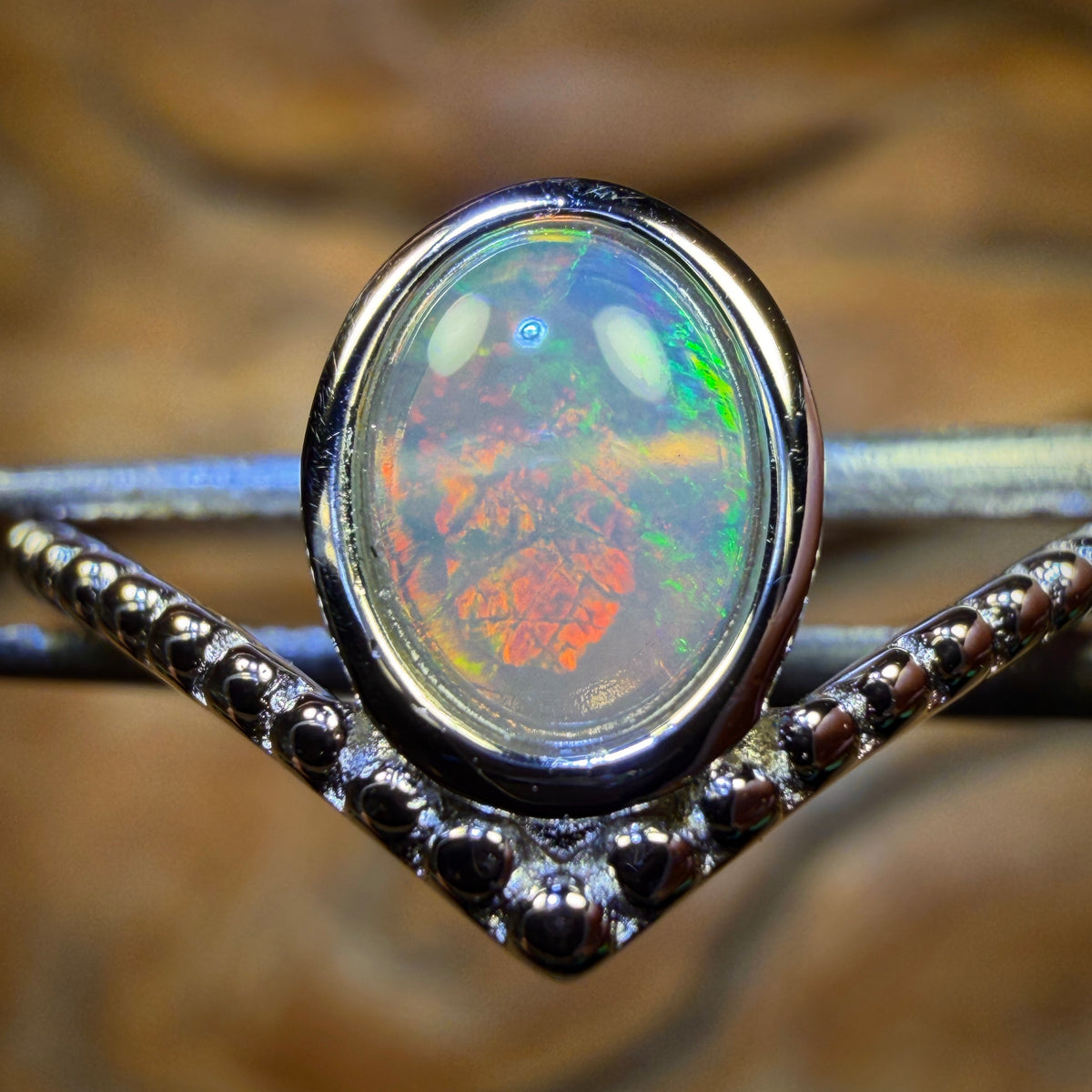 Sterling Silver - South Australian Crystal Opal Ring
