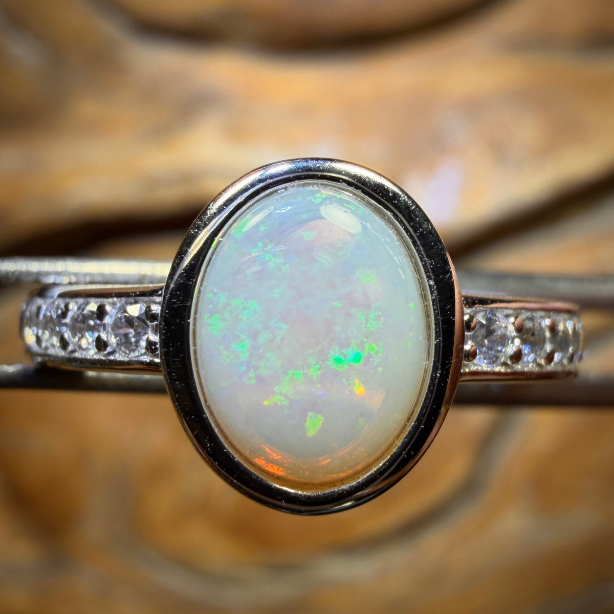 Sterling Silver - South Australian Crystal Opal Ring