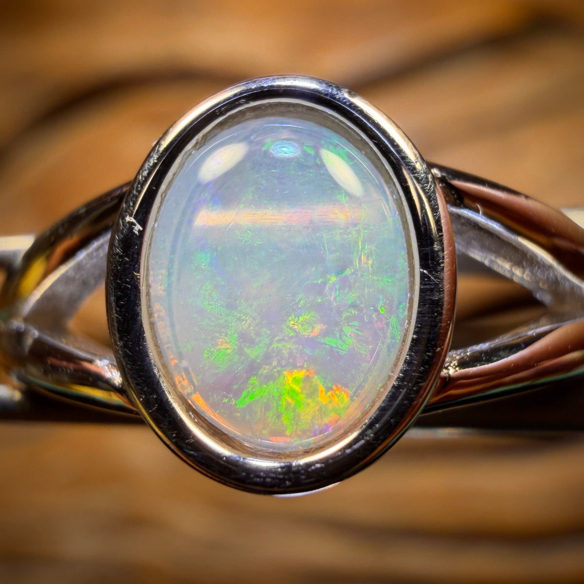 Sterling Silver - South Australian Crystal Opal Ring