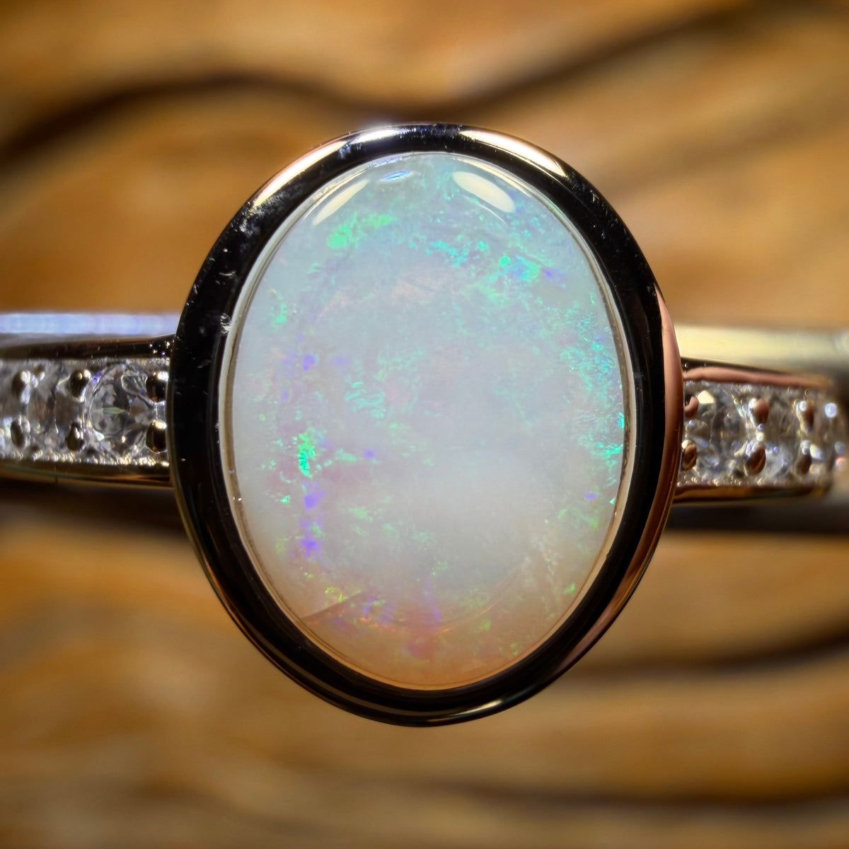Sterling Silver - South Australian Crystal Opal Ring