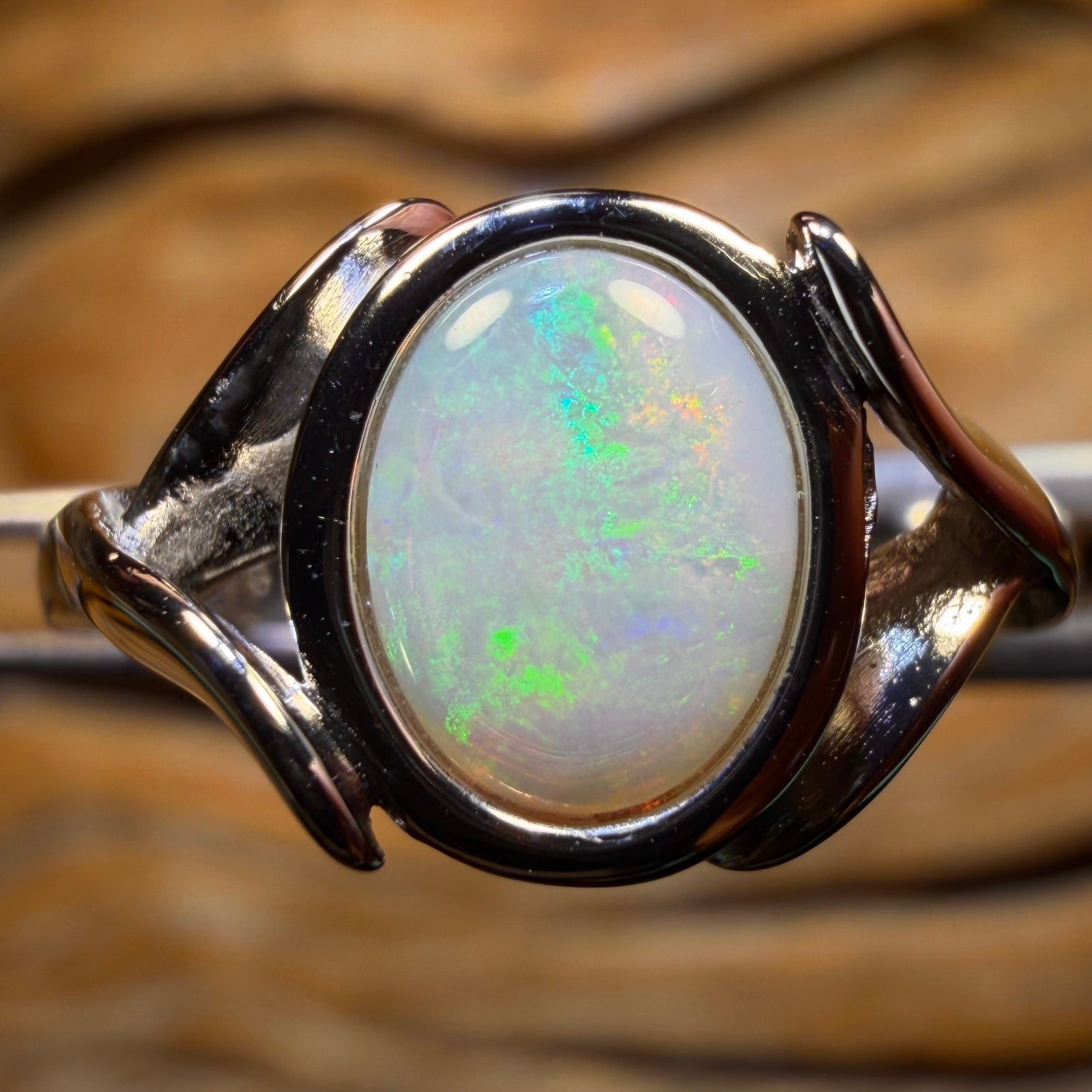 Sterling Silver - South Australian Crystal Opal Ring