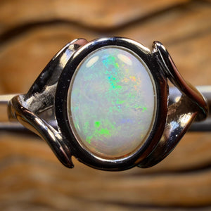 Sterling Silver - South Australian Crystal Opal Ring