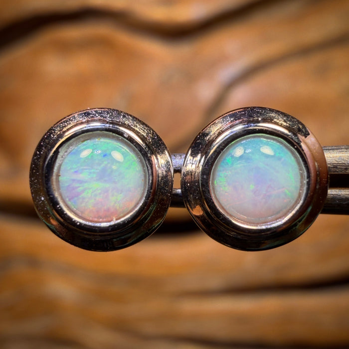 Sterling Silver - South Australian Crystal Opal Stud Earrings