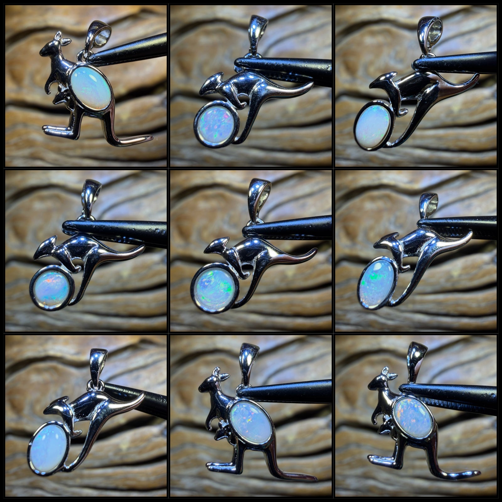 Sterling Silver - WHOLESALE 10 PIECE PENDANT PARCEL. South Australian Solid Opal Jewellery