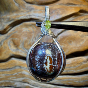 Sterling Silver - Yowah Nut Opal Bead Pendant