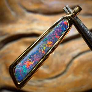 Sterling Silver Gold Plated - Queensland Boulder Opal Doublet Pendant