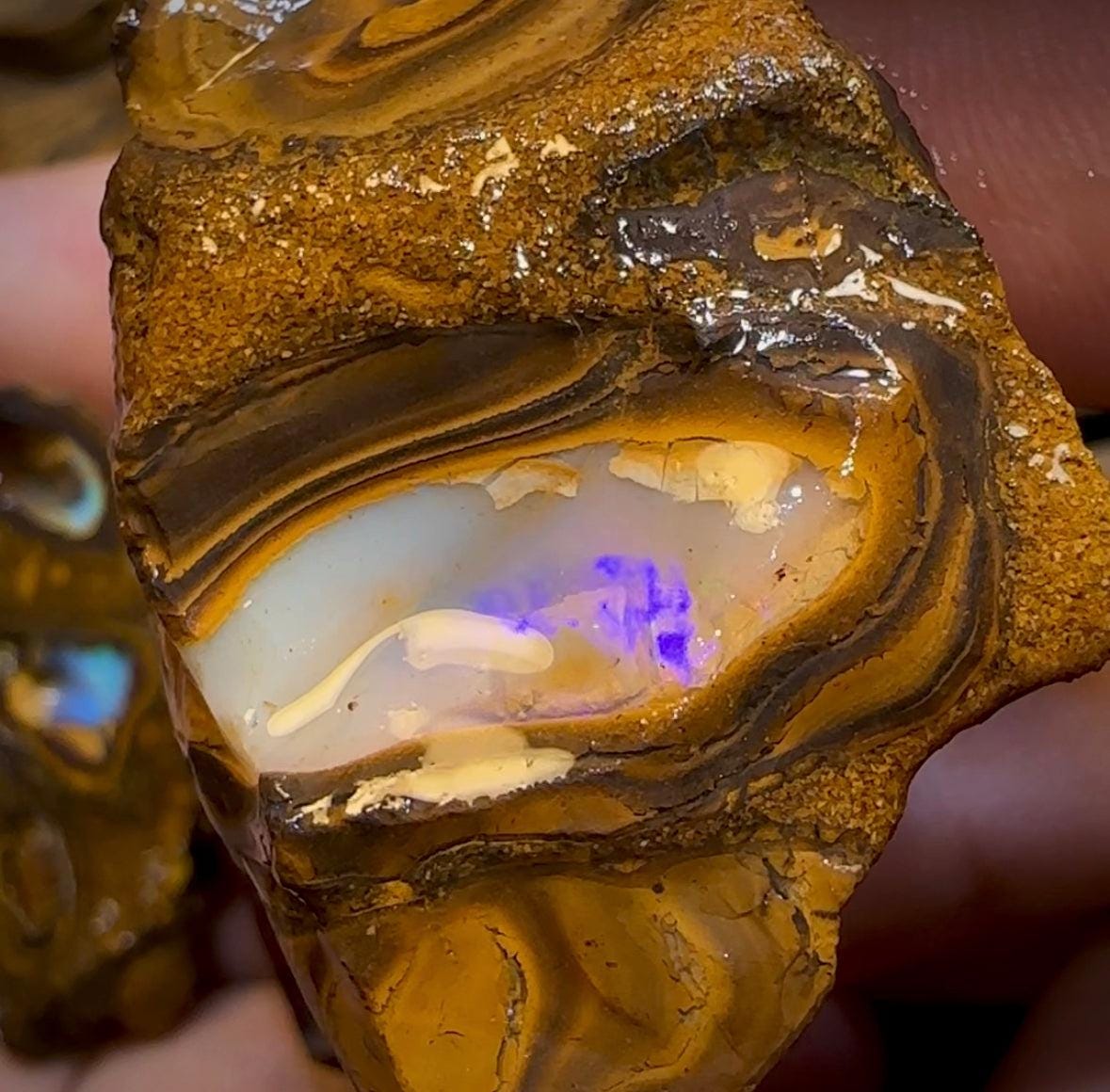 The 368.4cts - 3x Yowah Nut Rough Pieces. Crystal Center Conglomerate Australian Opal @ 1|Ct - Opal Whisperers