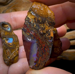 The 368.4cts - 3x Yowah Nut Rough Pieces. Crystal Center Conglomerate Australian Opal @ 1|Ct - Opal Whisperers
