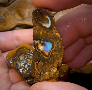The 368.4cts - 3x Yowah Nut Rough Pieces. Crystal Center Conglomerate Australian Opal @ 1|Ct - Opal Whisperers