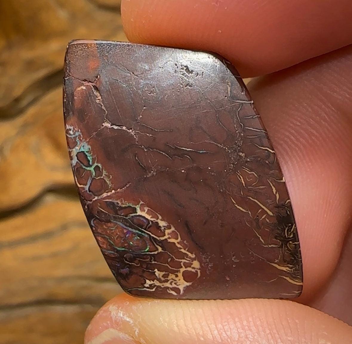 31.8cts - Spot the picture! Queensland Boulder Australian Opal. Wow Tribal Pattern - Opal Whisperers