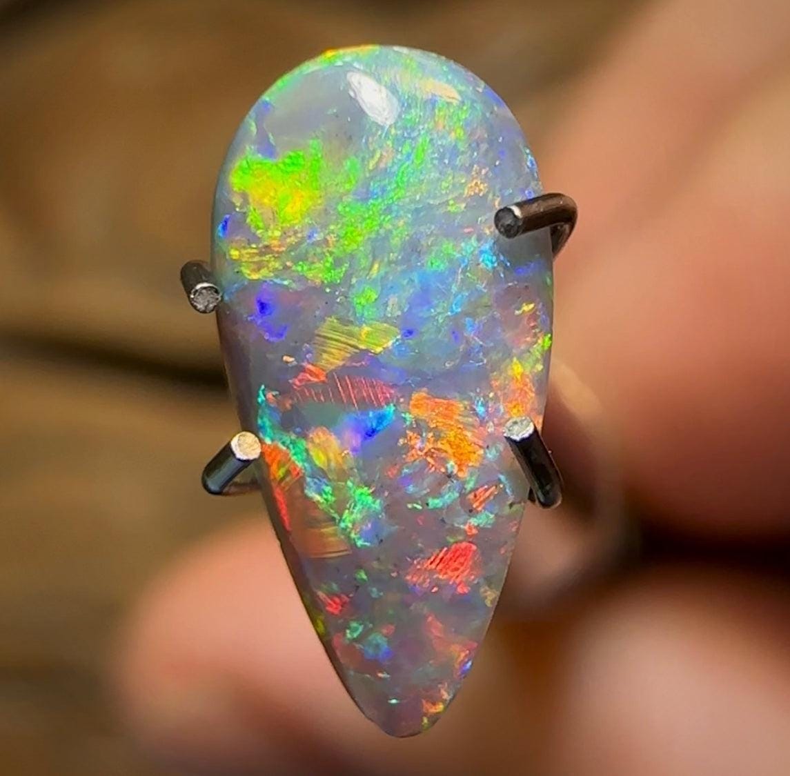 0.8cts - Red Fire 🔥 Solid Lightning Ridge Black Opal - Opal Whisperers