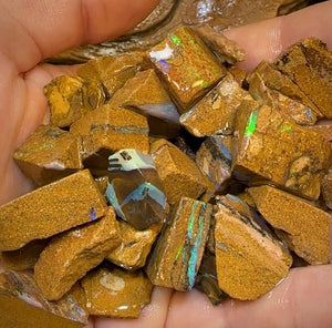 125g - 50 x Queensland Boulder Pipe Opal Rough - Opal Whisperers