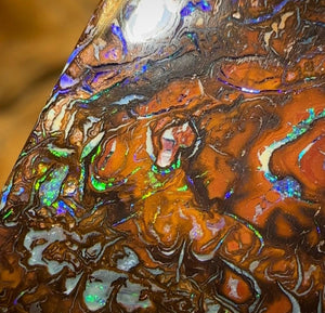 42.8 cts - Black Tribal with Kernel Queensland Boulder Double Sided Australian Opal ￼ - Opal Whisperers