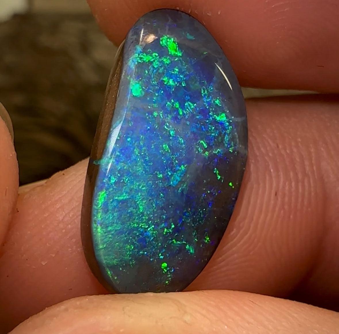 9.10cts - Solid Black Boulder Opal GEM - Opalwhisperers