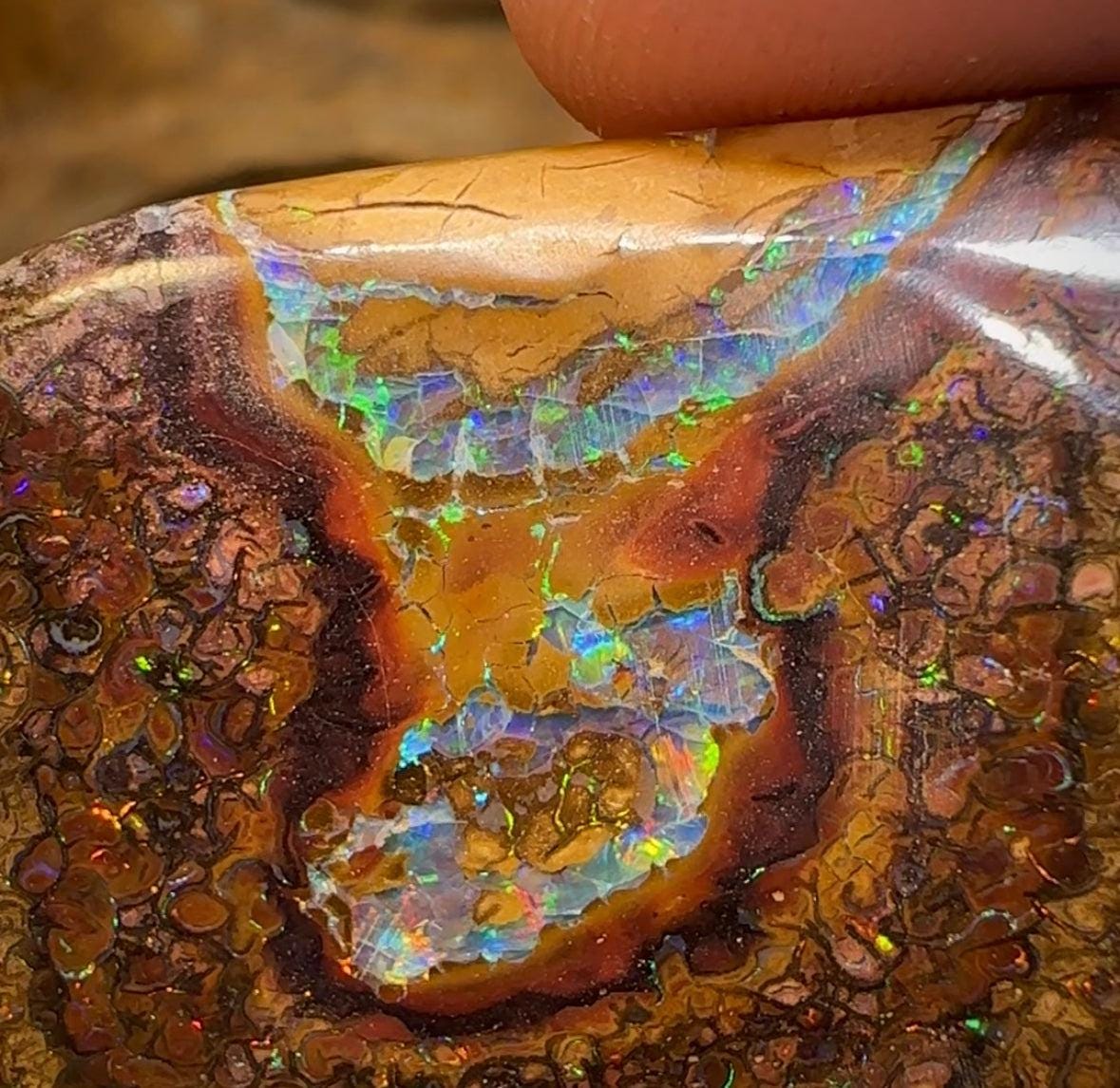 148.1cts - TOP Tribal and Kernel Combo Yowah Australian Boulder Opal. - Opal Whisperers