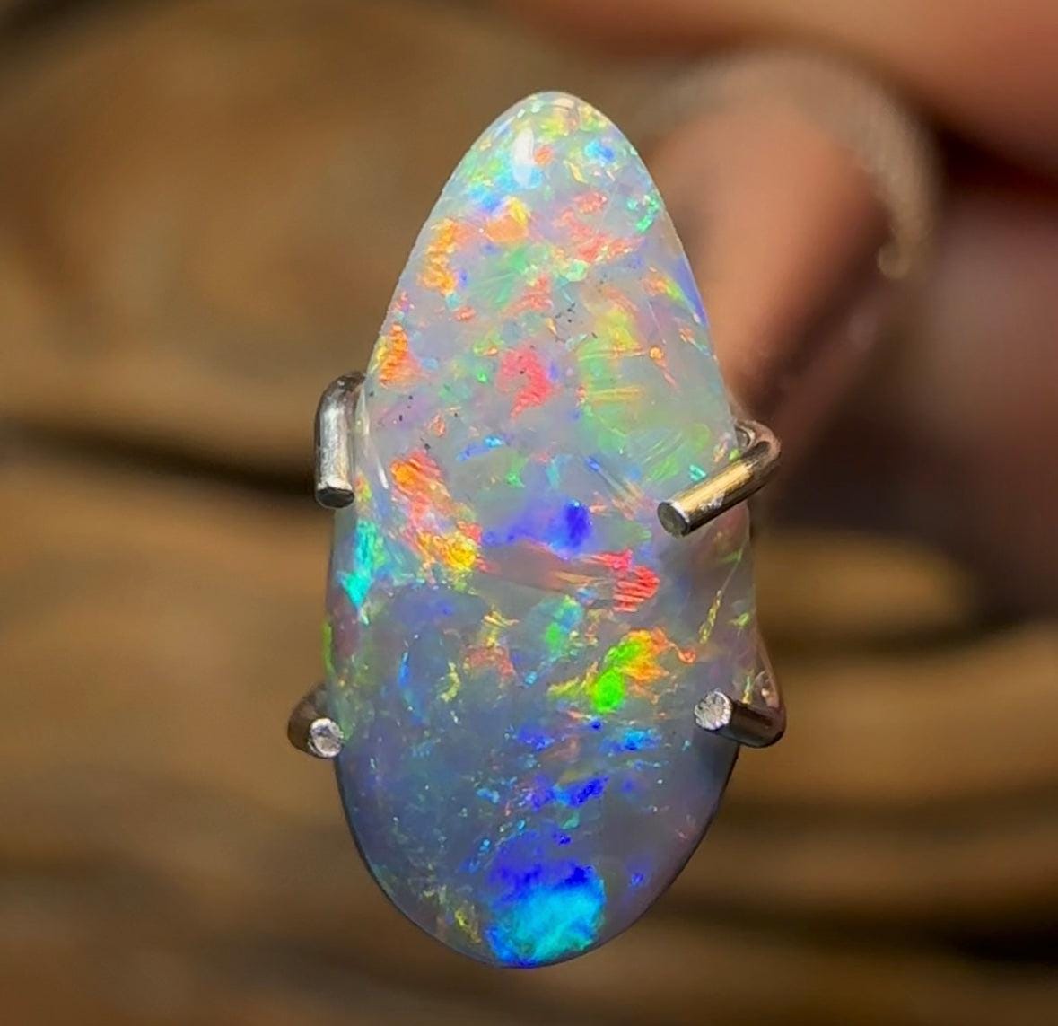 0.8cts - Red Fire 🔥 Solid Lightning Ridge Black Opal - Opal Whisperers