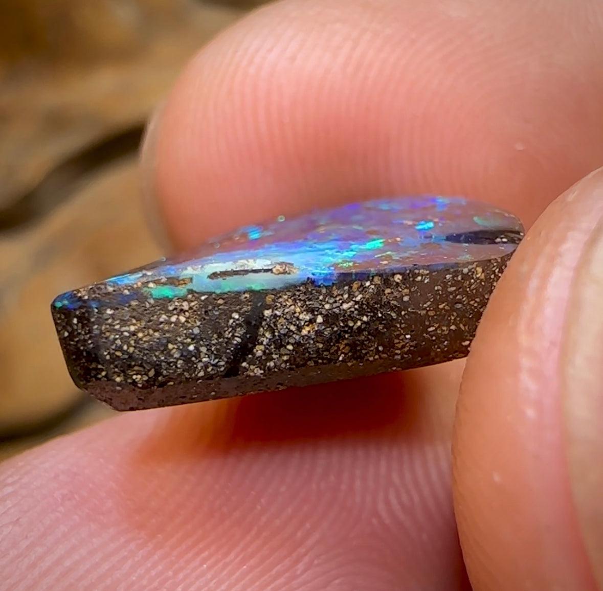 The 9.8cts - Top Electric Green Blue Australian Black Boulder Opal - Opal Whisperers