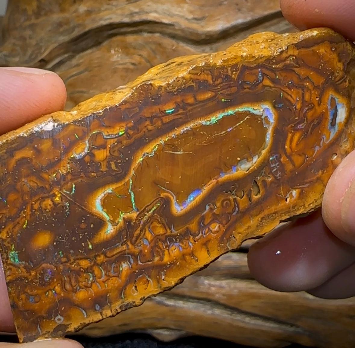 147g - Yowah Nut Opal Rough Slab Pair - Opal Whisperers