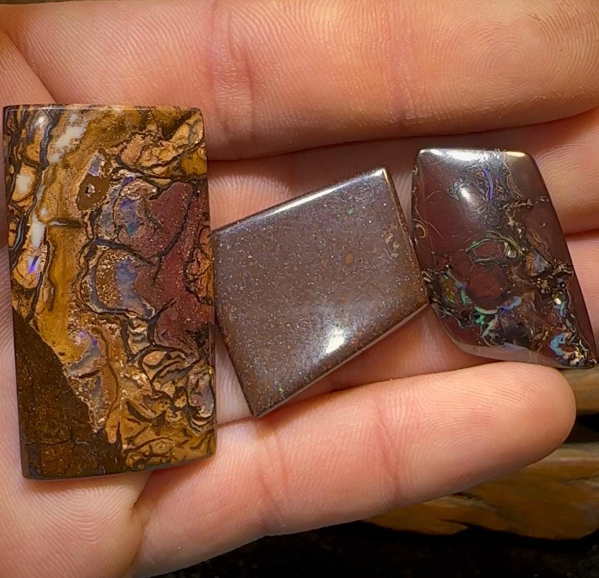 122.7cts - 3x Queensland Boulder Opal Parcel - Opal Whisperers