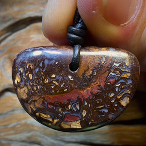 Opalfest Wildcard! 33 x 21mm - Drilled Tribal Queensland Boulder Opal Necklace