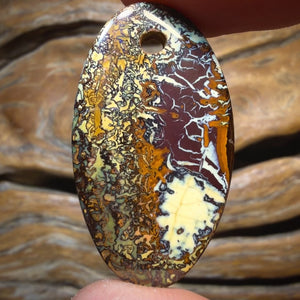 35 x 20mm - Awesome Art Of Opal Style Drilled Tribal Queensland Boulder Opal