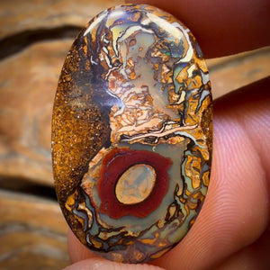 20.5cts - Eye pair 1/2 Tribal Queensland Boulder Opal Unique Picture Stone. Australian Opal
