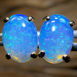 9k Gold - Claw Set Solid South Australian Opal Earrings