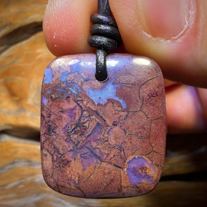 27 x 24mm - Drilled Tribal Queensland Boulder Opal Necklace