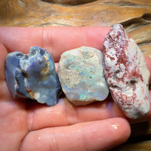 217.1cts - 3x Lightning Ridge Opal Rough Parcel