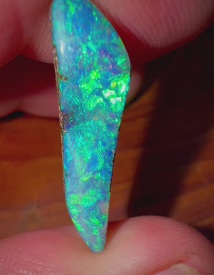 Australian 6.65cts - Bright Green, Solid Boulder Opal