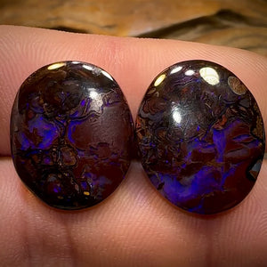 26.5cts - Deep Purples Queensland Boulder Opal Pair