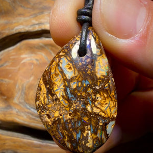 36 x 23mm - Drilled Tribal Queensland Boulder Opal Necklace