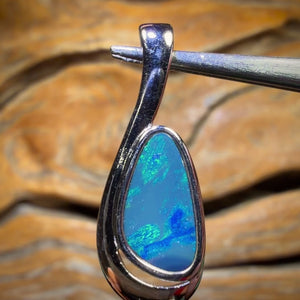Sterling Silver - Queensland Boulder Opal Doublet Pendant HALF PRICE BARGAIN