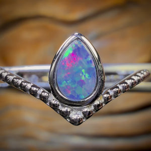 Sterling Silver - Queensland Boulder Opal Doublet Ring
