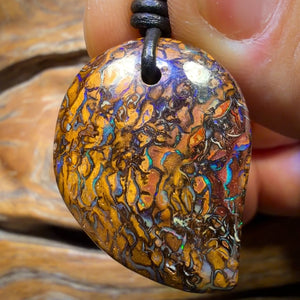 33 x 25mm - Drilled Tribal Queensland Boulder Opal Necklace