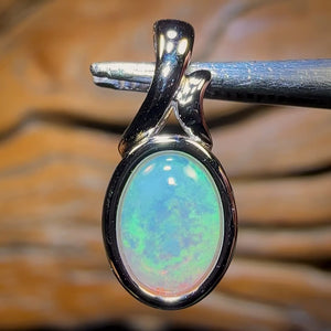 Sterling Silver - Solid South Australian Crystal Opal Pendant
