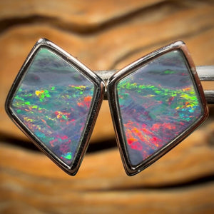 Sterling Silver - Sunsets Australian Boulder Opal Doublet Stud Earrings
