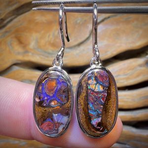 Sterling Silver - Yowah Nut Opal Earrings