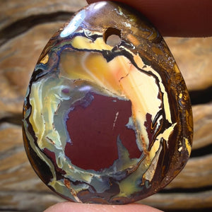 TGIF 34 x 28mm - Drilled Queensland Boulder Opal