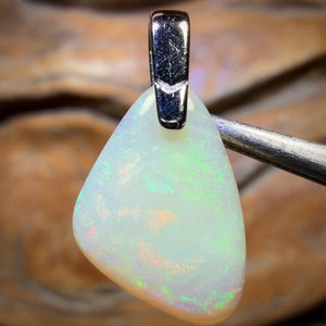 Bargain Card Solid! Sterling Silver - South Australian Solid Crystal Opal Pendant