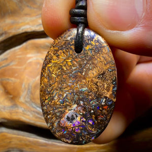 31 x 21mm - Drilled Tribal Queensland Boulder Opal Necklace