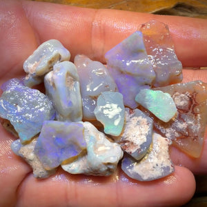 126.2cts - 15x Lightning Ridge Opal Rough Parcel. Potch n Colour