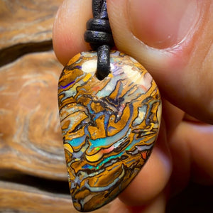 28 x 17mm - Drilled Epic Tribal Queensland Boulder Opal Necklace