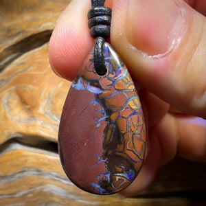 33 x 19mm - Drilled Tribal Queensland Boulder Opal Necklace
