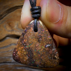 Auction Fall-Through = Your Gain! 🔥 Now More Than 50% Off RRP 🚨 30 x 30mm - Drilled Tribal Queensland Boulder Opal Necklace