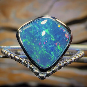Sterling Silver - Queensland Boulder Opal Doublet Ring