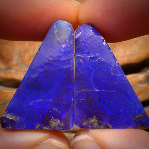 78.9cts - Australian Boulder Seam Opal Pair. Natural Split